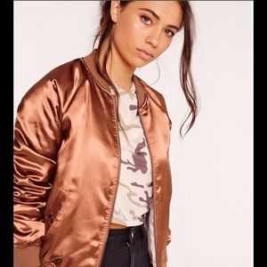 Misguided NWT Satin Bomber Jacket